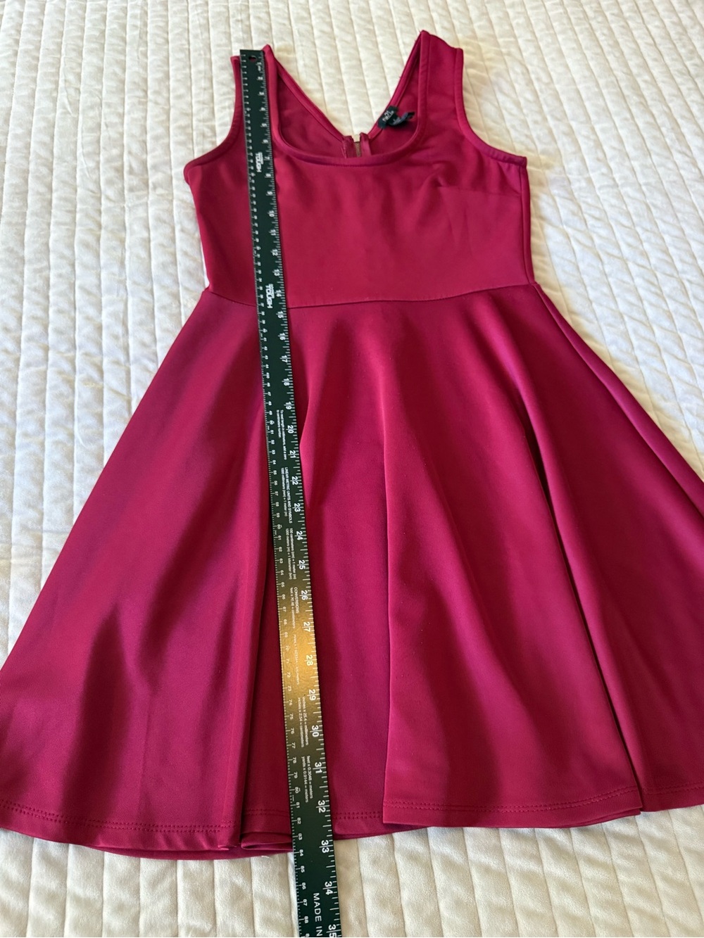 Rue21 Burgundy Fit & Flare Skater Dress Small Scoop Neck Sleeveless Mini - Picture 5 of 6